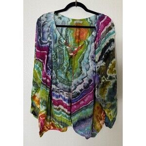 HUNKYDORY Stockholm Multicolor Cotton Blouse Size M